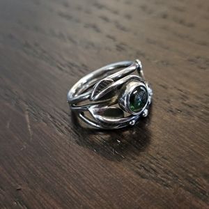 Green Tourmaline Sterling silver ring